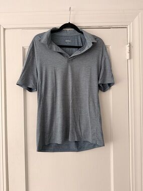 Quince Men's Flowknit Breeze Performance Polo Shirt - Heather Blue